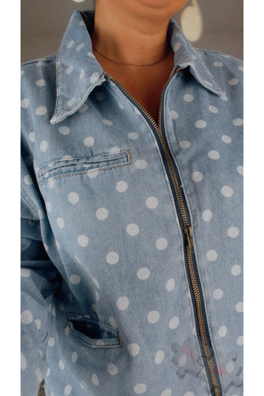 Md.Chaqueta lunares denim