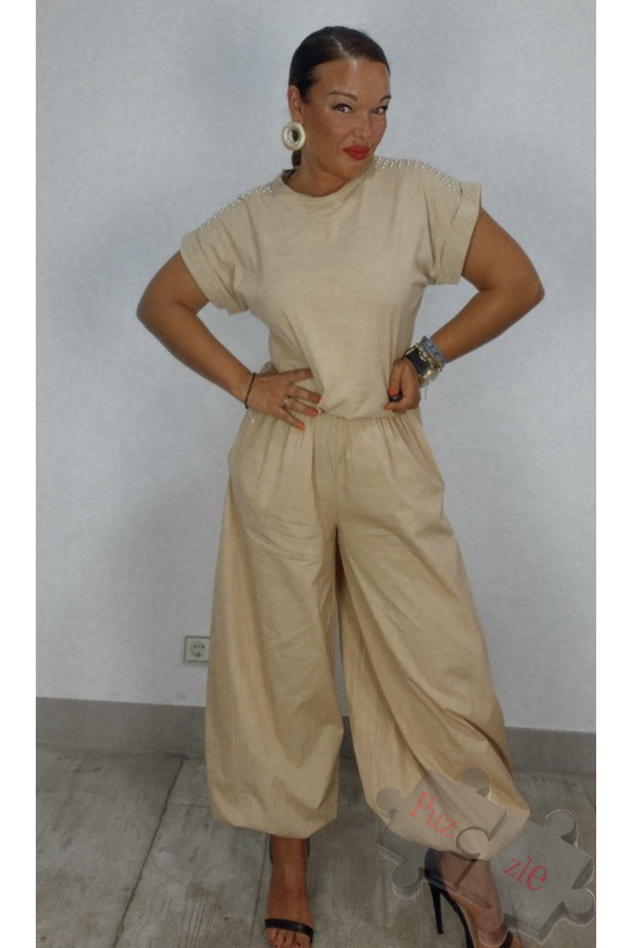 Md.Pantalón bombacho camel